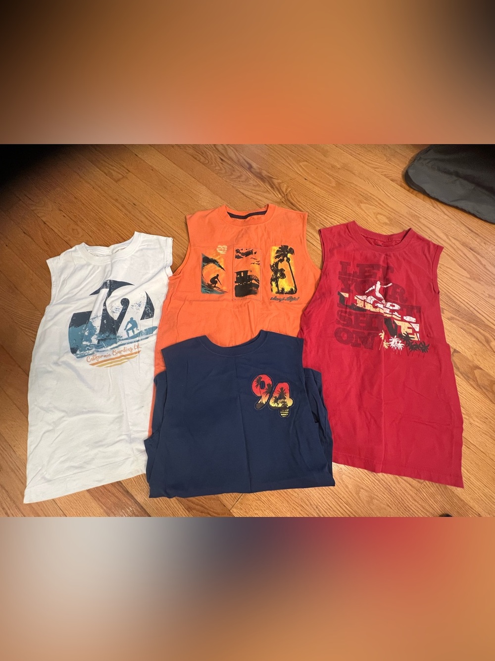 4 Mossimo Supply Co. Orange Surf Graphic Tank Top for Kids